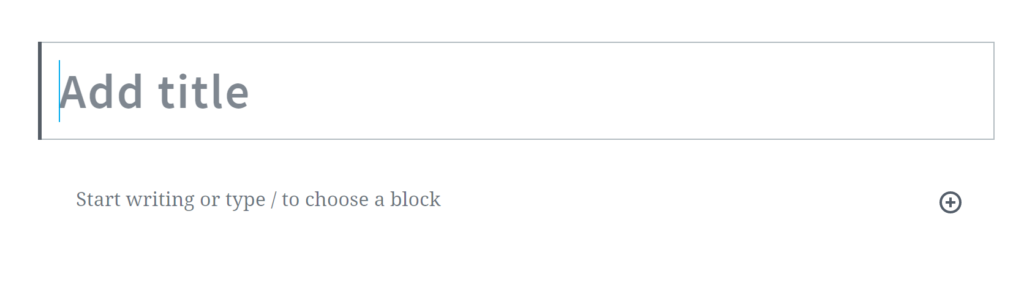 Add a new page or post